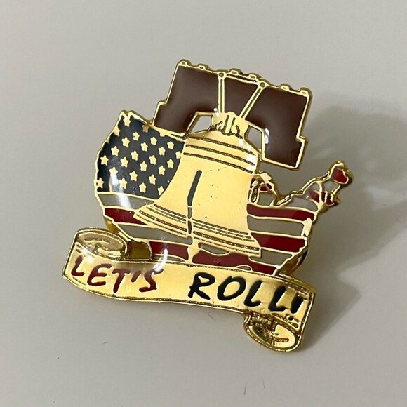 Lets Roll Liberty Bell Pin Pinback - Picture 6 of 7